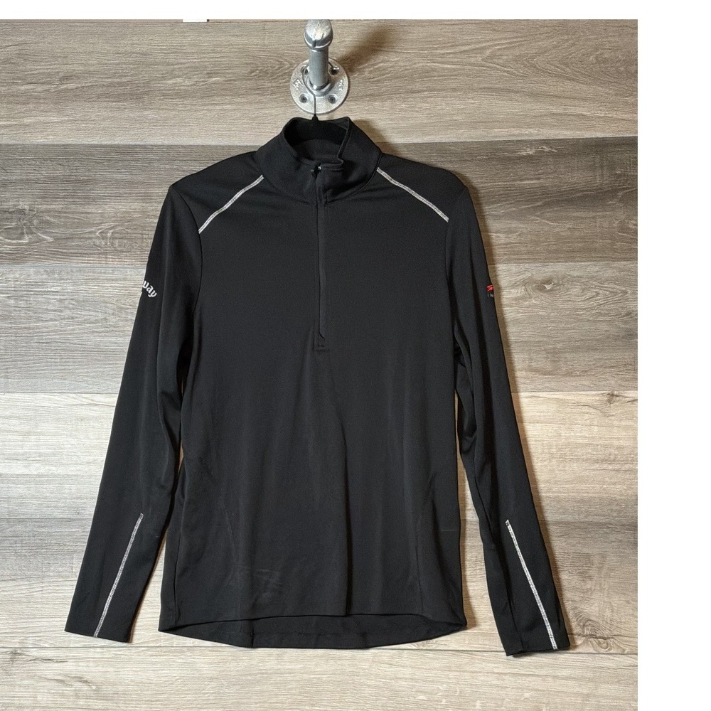 Callaway Weather Series Mens M Black Quarter Zip Golf Pullover Intelisys Logo